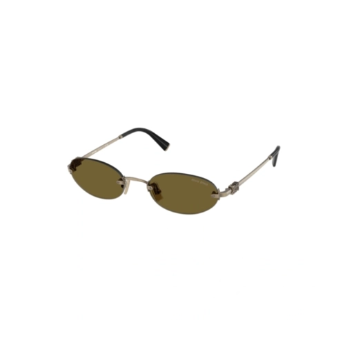 Óculos de Sol Miu Miu 0MU A54S 26C09Z51 Metal Dourado com lentes na cor Marrom