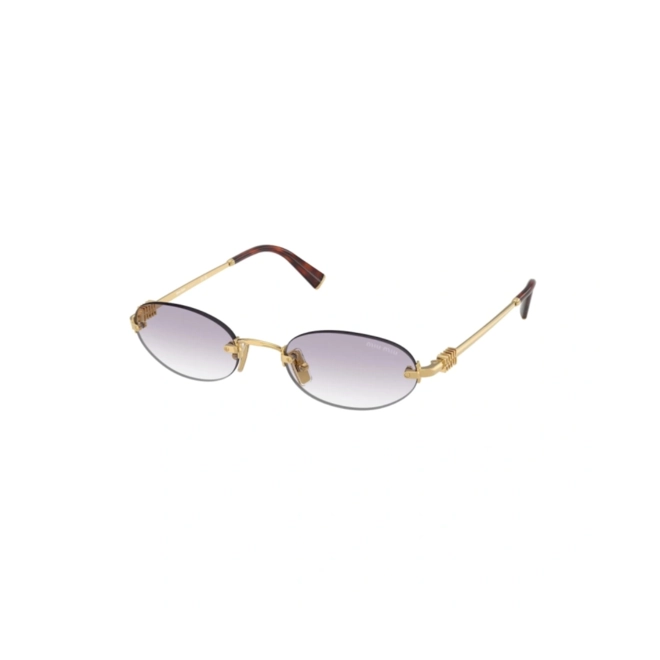 Óculos de Sol Miu Miu 0MU A54S 5AK04O51 Metal Dourado com lentes na cor Cinza Escuro 1