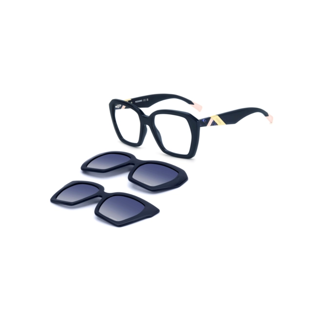 Óculos de Grau Missoni com Clip-On MIS 0222/C2 PJP 5418 S Acetato Azul com lentes na cor Azul Degradê Polarizado 1