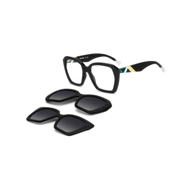 Óculos de Grau Missoni MIS 0222/C2 807 5418 S Acetato Preto com lentes na cor Cinza Degradê Polarizado 1