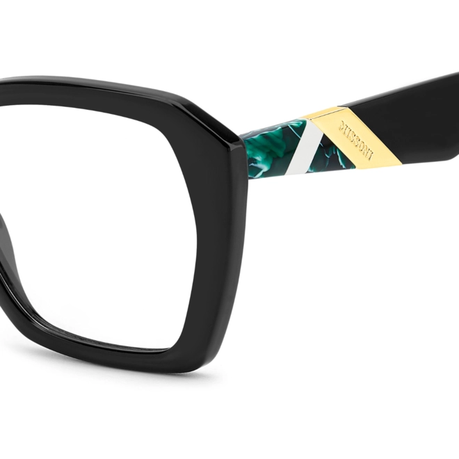 Óculos de Grau Missoni MIS 0222/C2 807 5418 S Acetato Preto com lentes na cor Cinza Degradê Polarizado 5