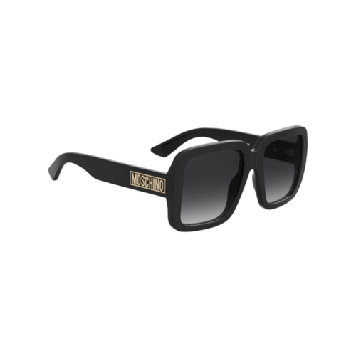 Óculos de Sol Moschino MOS180/S 807 559O S Acetato Preto com lentes na cor Cinza Escuro Degradê