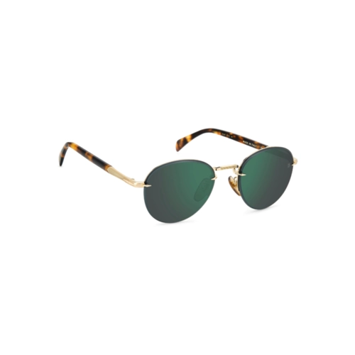 Óculos de Sol David Beckham DB 1173/S 06J 51MT S Metal Dourado com lentes na cor Verde Espelhado