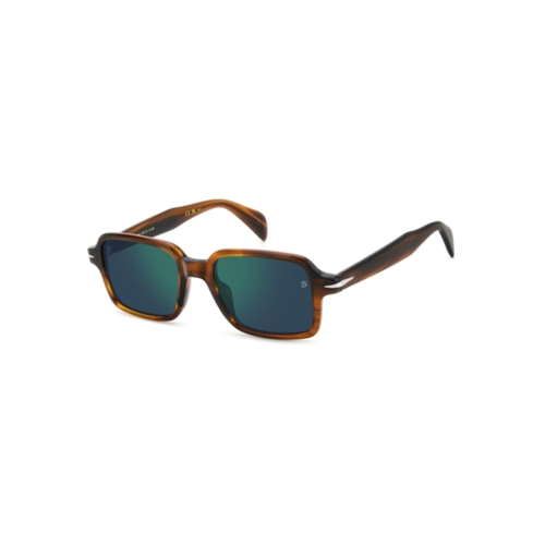 Óculos de Sol David Beckham DB 1179/S EX4 51MT S Acetato Marrom Mesclado com lentes na cor Verde Espelhado