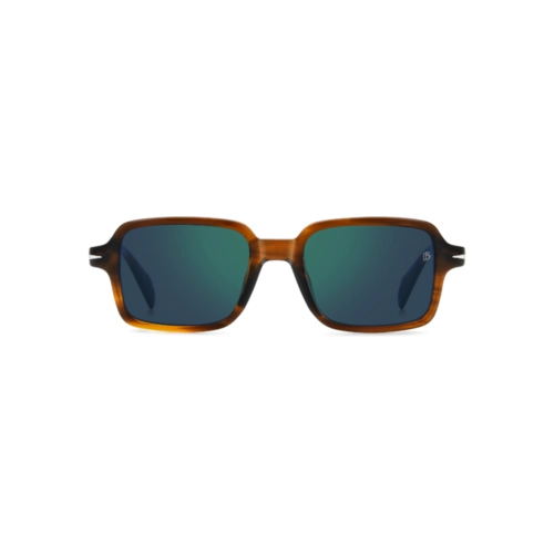 Óculos de Sol David Beckham DB 1179/S EX4 51MT S Acetato Marrom Mesclado com lentes na cor Verde Espelhado