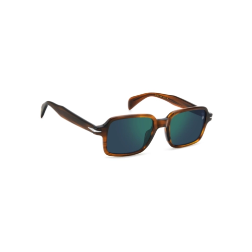 Óculos de Sol David Beckham DB 1179/S EX4 51MT S Acetato Marrom Mesclado com lentes na cor Verde Espelhado