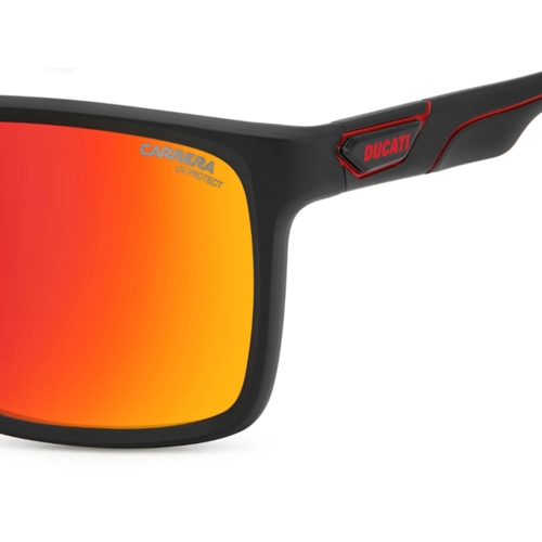 Óculos de Sol Carrera Ducati CARDUC 049/S 003 57UZ S Acetato Preto Fosco com lentes na cor Vermelho Espelhado