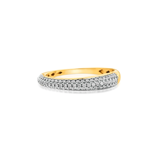 Anel pavê ouro 18k com 39pts de Diamantes rodinados 3