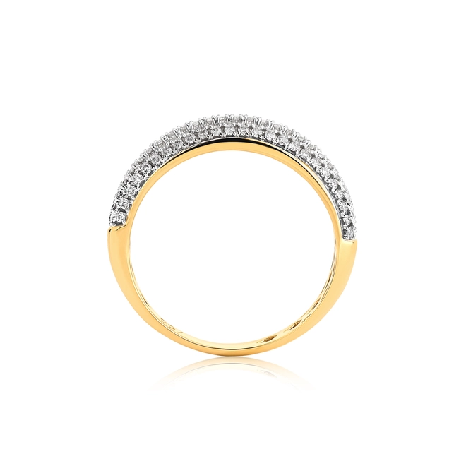 Anel pavê ouro 18k com 39pts de Diamantes rodinados 2