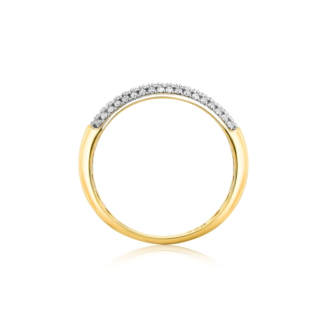 Anel pavê ouro 18k com 28pts de Diamantes rodinados 2
