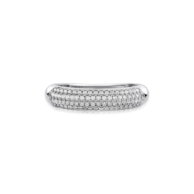 Anel pavê ouro branco 18k com 39pts de Diamantes rodinados 3