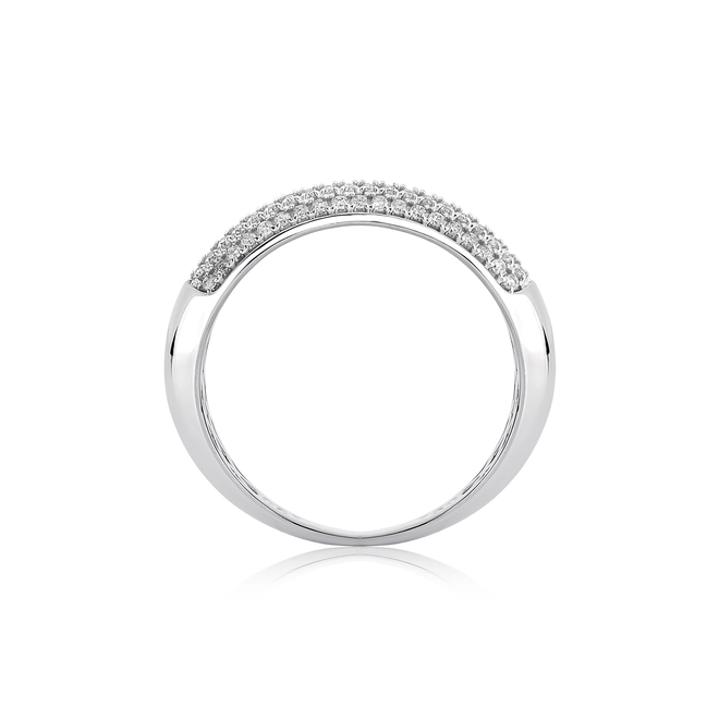 Anel pavê ouro branco 18k com 39pts de Diamantes rodinados 2