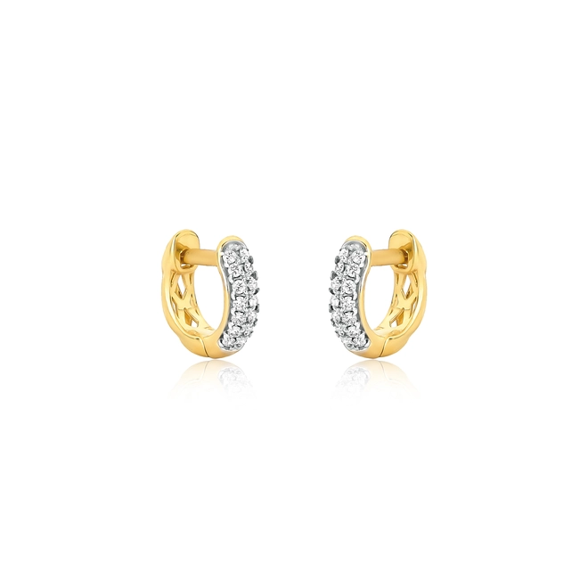 Brinco argola ouro 18k pavê de Diamantes rodinados 1