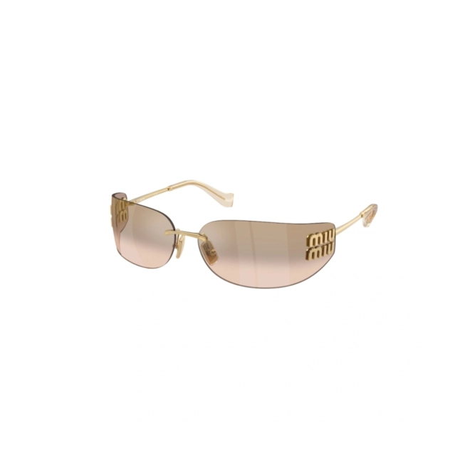Óculos de Sol Miu Miu 0MU A51S 5AK20P75 Metal Dourado com lentes na cor Marrom Espelhado 1