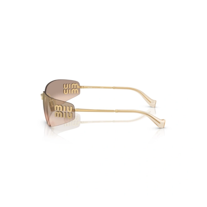 Óculos de Sol Miu Miu 0MU A51S 5AK20P75 Metal Dourado com lentes na cor Marrom Espelhado 3