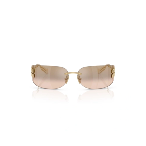 Óculos de Sol Miu Miu 0MU A51S 5AK20P75 Metal Dourado com lentes na cor Marrom Espelhado