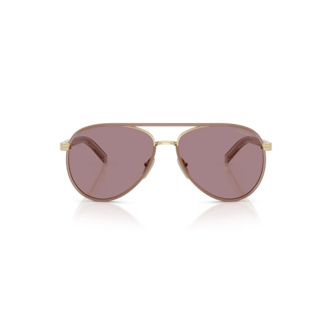 Óculos de Sol Prada 0PR B57S 24E20I59 Metal e Acetato Dourado e Rose com lentes na cor Marrom 2