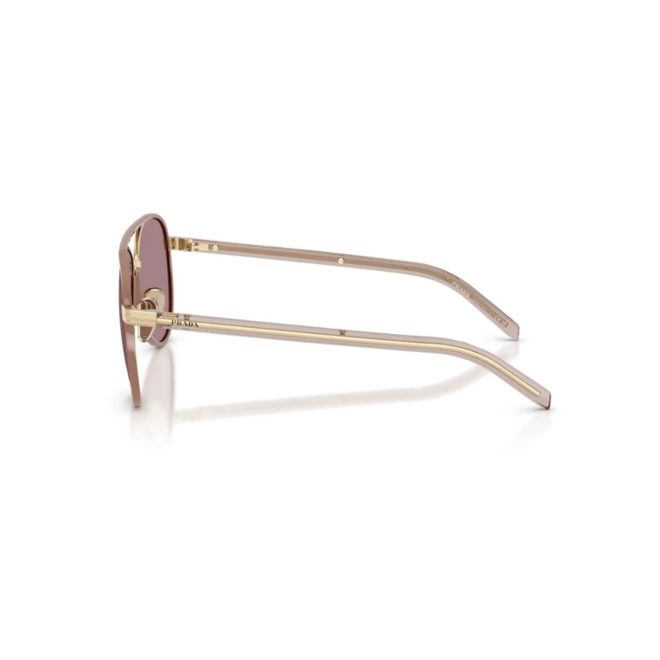 Óculos de Sol Prada 0PR B57S 24E20I59 Metal e Acetato Dourado e Rose com lentes na cor Marrom 3