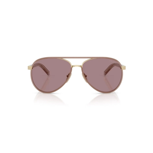 Óculos de Sol Prada 0PR B57S 24E20I59 Metal e Acetato Dourado e Rose com lentes na cor Marrom