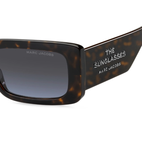 Óculos de Sol Marc Jacobs MARC 804/S 086 53GB S Acetato Marrom Mesclado com lentes na cor Cinza e Azul Degradê