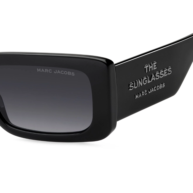 Óculos de Sol Marc Jacobs MARC 804/S 807 539O S Acetato Preto com lentes na cor Cinza Escuro Degradê 4