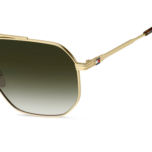 Óculos de Sol Tommy Hilfiger TH 2191/S AOZ 609K S Metal Dourado Fosco com lentes na cor Verde Degradê