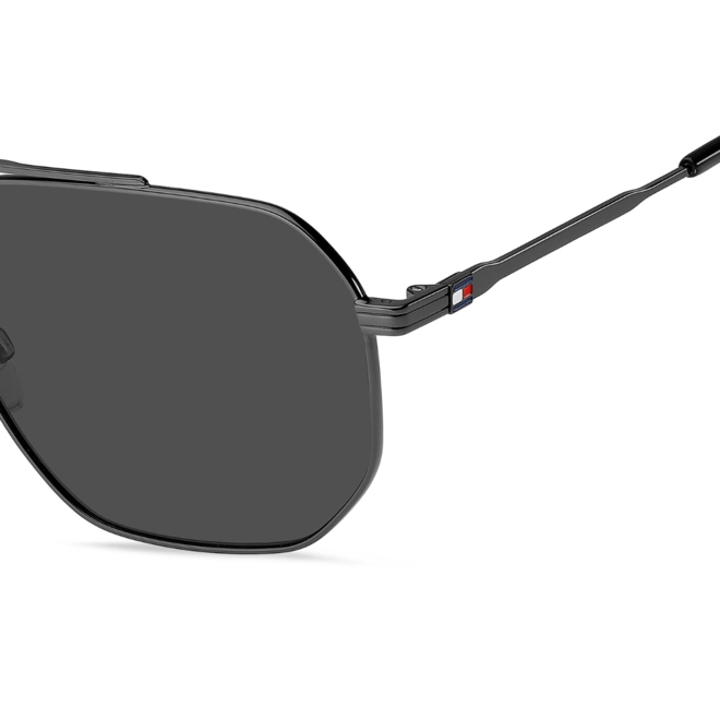 Óculos de Sol Tommy Hilfiger TH 2191/S KJ1 60IR S Metal Preto com lentes na cor Cinza 4