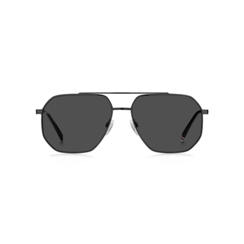 Óculos de Sol Tommy Hilfiger TH 2191/S KJ1 60IR S Metal Preto com lentes na cor Cinza