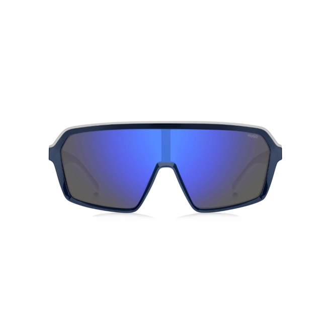 Óculos de Sol Hugo Boss HG 1334/G/S XW0 99XT S Acetato Azul e Cinza com lentes na cor Azul Espelhado 2