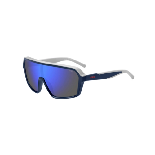 Óculos de Sol Hugo Boss HG 1334/G/S XW0 99XT S Acetato Azul e Cinza com lentes na cor Azul Espelhado
