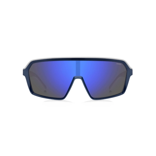Óculos de Sol Hugo Boss HG 1334/G/S XW0 99XT S Acetato Azul e Cinza com lentes na cor Azul Espelhado