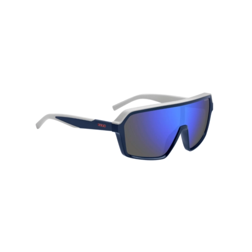 Óculos de Sol Hugo Boss HG 1334/G/S XW0 99XT S Acetato Azul e Cinza com lentes na cor Azul Espelhado