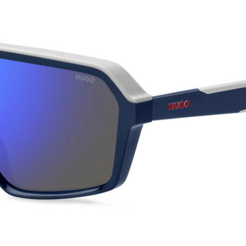 Óculos de Sol Hugo Boss HG 1334/G/S XW0 99XT S Acetato Azul e Cinza com lentes na cor Azul Espelhado