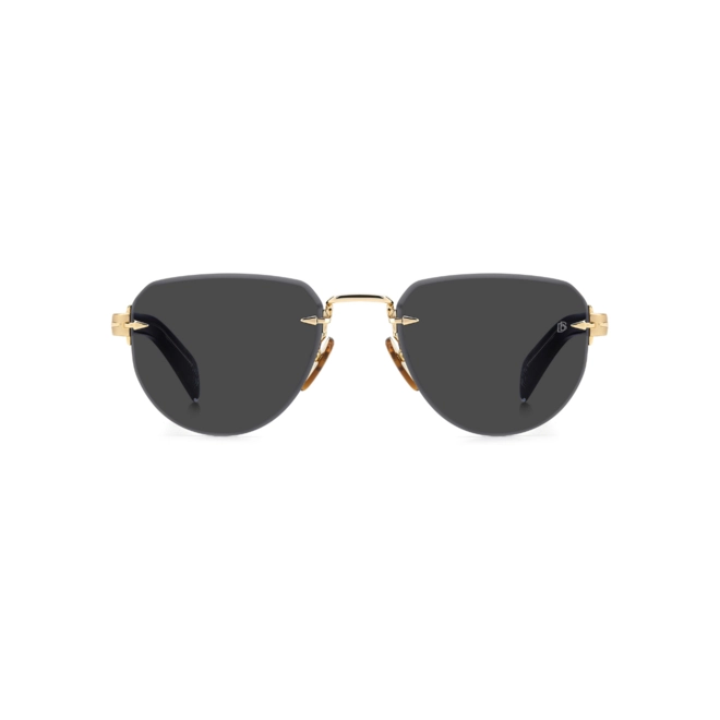 Óculos de Sol David Beckham DB 7144/S RHL 55IR S Metal Preto e Dourado com lentes na cor Cinza 2