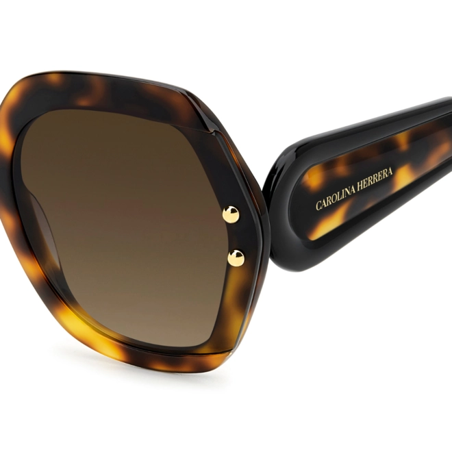Óculos de Sol Carolina Herrera HER 0314/G/S 086 61HA S Acetato Marrom Mesclado com lentes na cor Marrom Degradê 5