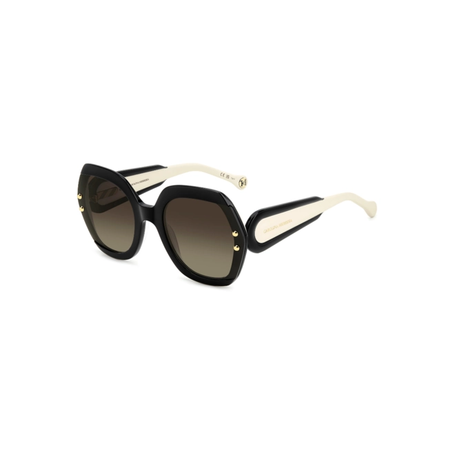 Óculos de Sol Carolina Herrera HER 0314/G/S 80S 61HA S Acetato Preto e Branco com lentes na cor Marrom Degradê 1