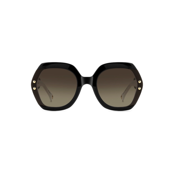 Óculos de Sol Carolina Herrera HER 0314/G/S 80S 61HA S Acetato Preto e Branco com lentes na cor Marrom Degradê 2