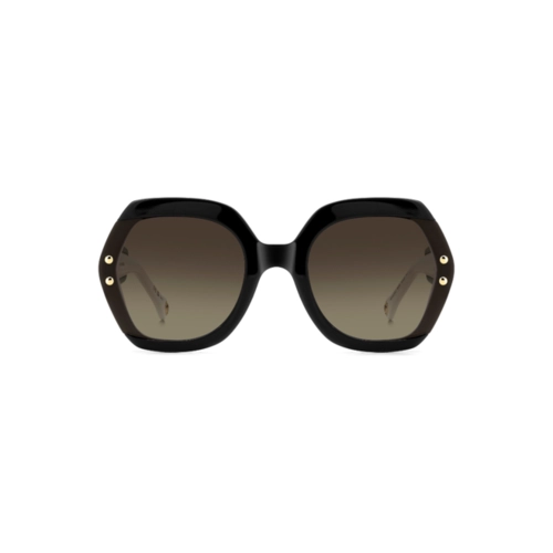 Óculos de Sol Carolina Herrera HER 0314/G/S 80S 61HA S Acetato Preto e Branco com lentes na cor Marrom Degradê