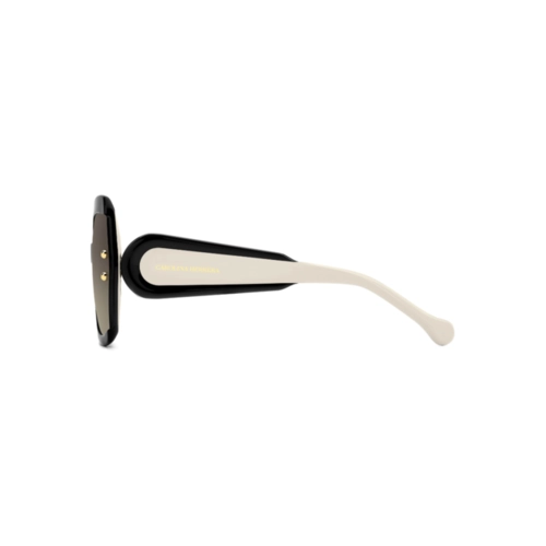 Óculos de Sol Carolina Herrera HER 0314/G/S 80S 61HA S Acetato Preto e Branco com lentes na cor Marrom Degradê