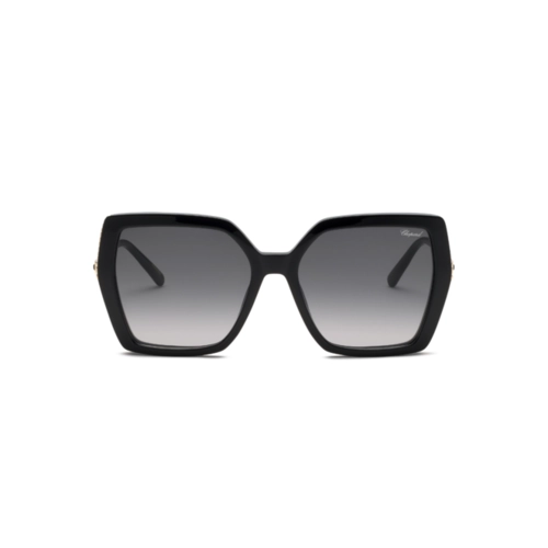Óculos de Sol Chopard Ice Cube SCH404S 560700 Metal e Acetato Preto com lentes na cor Fumê Degradê