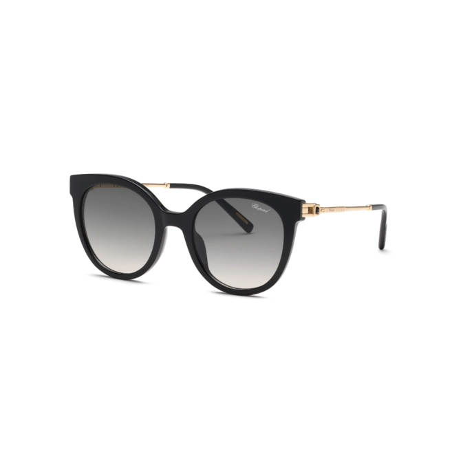 Óculos de Sol Chopard Ice Cube SCH405S 520700 Acetato Preto com lentes na cor Fumê Degradê 1