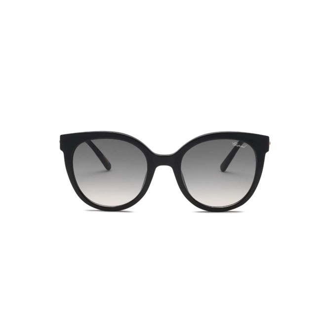 Óculos de Sol Chopard Ice Cube SCH405S 520700 Acetato Preto com lentes na cor Fumê Degradê 2