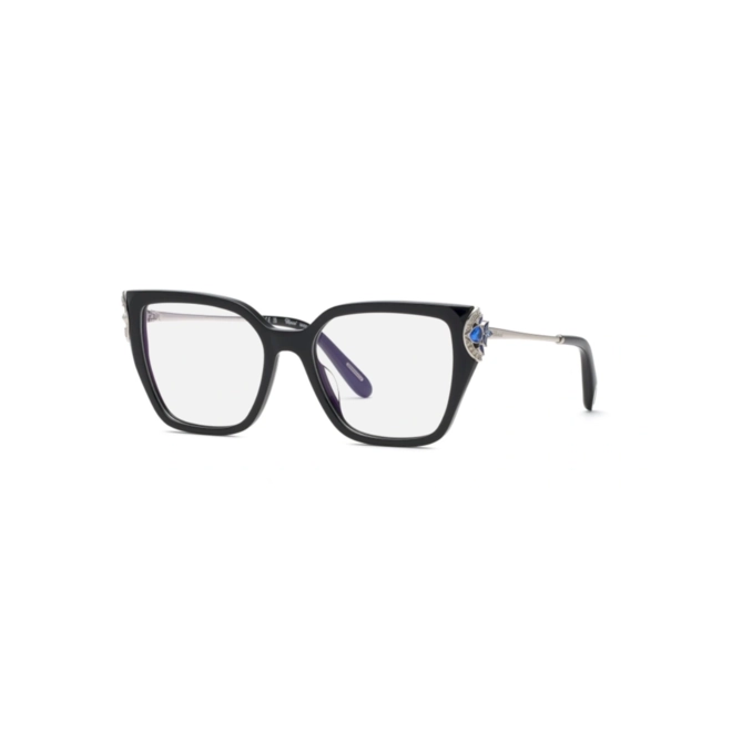 Óculos de Grau Chopard High Jewelry VCH402S 53700K Acetato Preto e Dourado 1