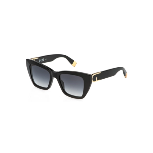 Óculos de Sol Furla SFU882 520700 Acetato Preto com lentes na cor Fumê Degradê