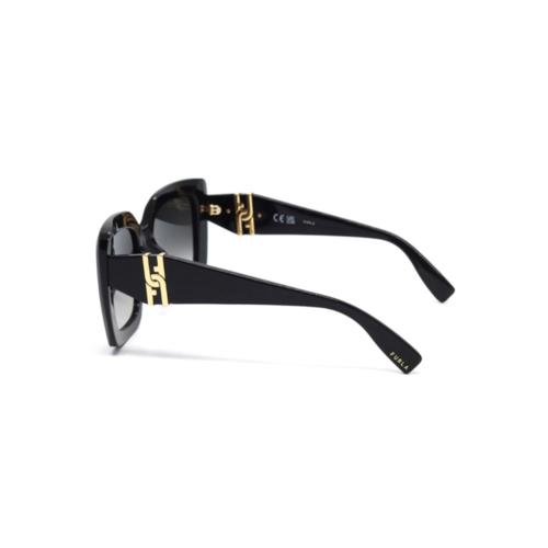 Óculos de Sol Furla SFU883 530700 Acetato Preto com lentes na cor Fumê Degradê