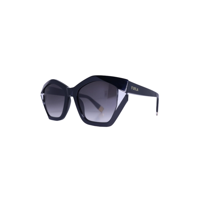 Óculos de Sol Furla SFU885V 54700Y Acetato Preto com lentes na cor Fumê Degradê 1