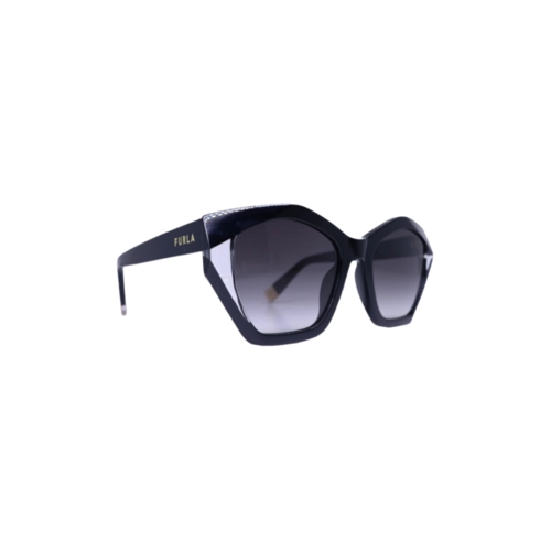Óculos de Sol Furla SFU885V 54700Y Acetato Preto com lentes na cor Fumê Degradê