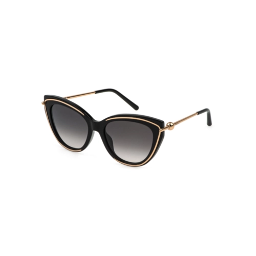 Óculos de Sol Furla SFU889 550700 Acetato Preto e Dourado com lentes na cor Cinza Degradê