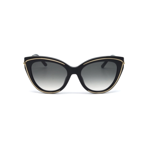 Óculos de Sol Furla SFU889 550700 Acetato Preto e Dourado com lentes na cor Cinza Degradê