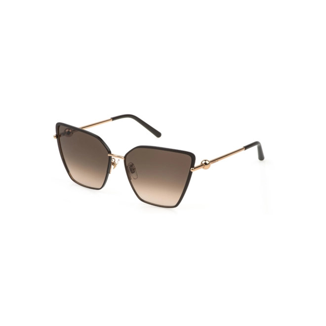 Óculos de Sol Furla SFU890 6202AM Metal Marrom e Dourado com lentes na cor Marrom Degradê 1